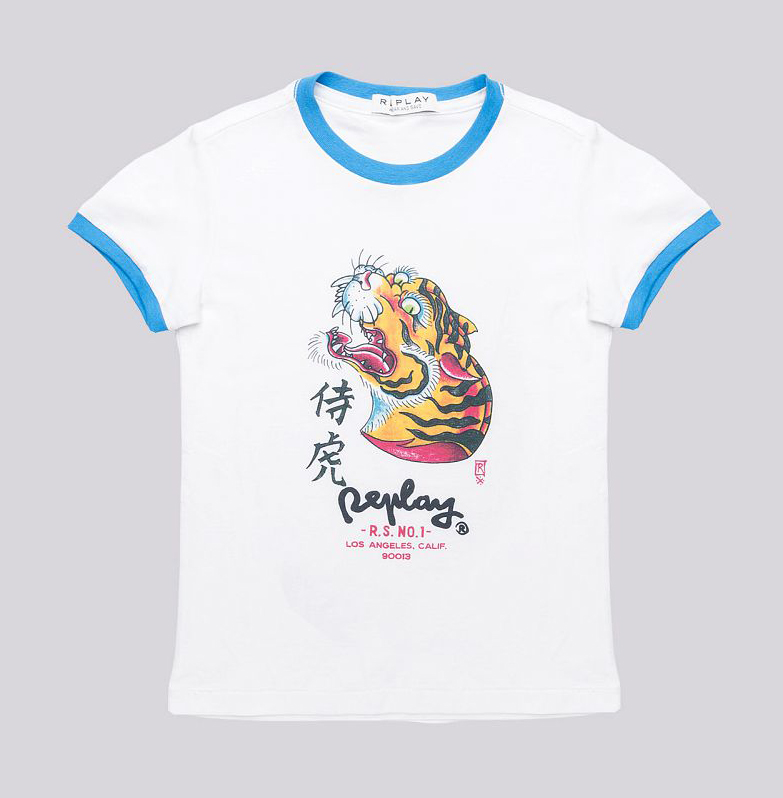 オーガニックコットン タイガープリントT 詳細画像 ホワイト 1